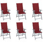 Voir la diapositive 1 : VIDAXL Chaises inclinables de jardin lot de 6 et coussins Bois acacia