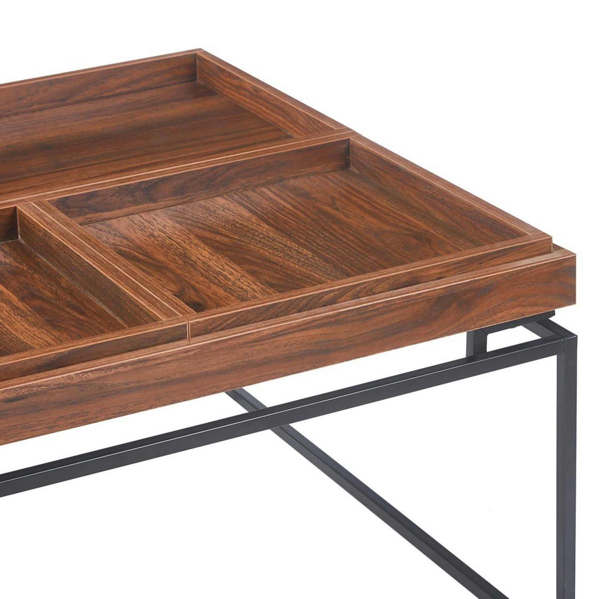 Voir la diapositive 4 : Paris Prix Table basse compartimentée  tetris  80cm noisette
