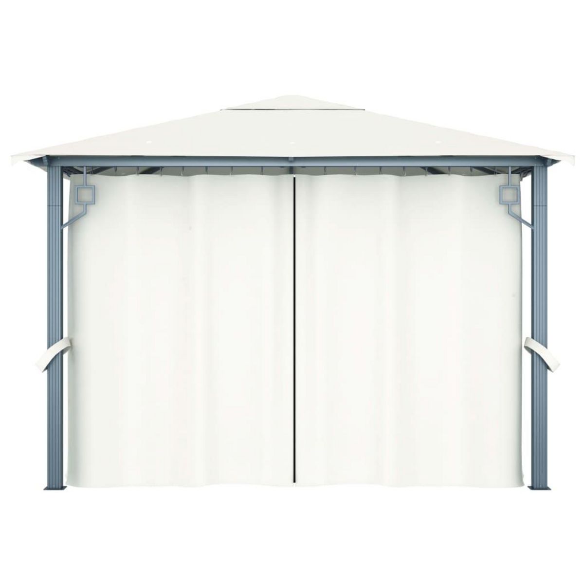 VIDAXL Tonnelle avec rideau 300x300 cm Creme Aluminium