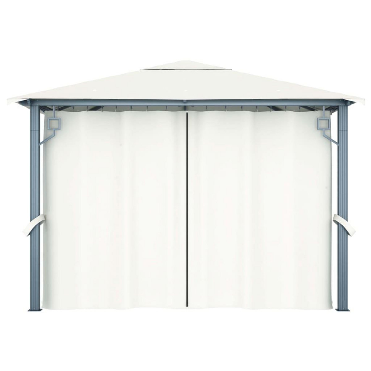 VIDAXL Tonnelle avec rideau 300x300 cm Creme Aluminium