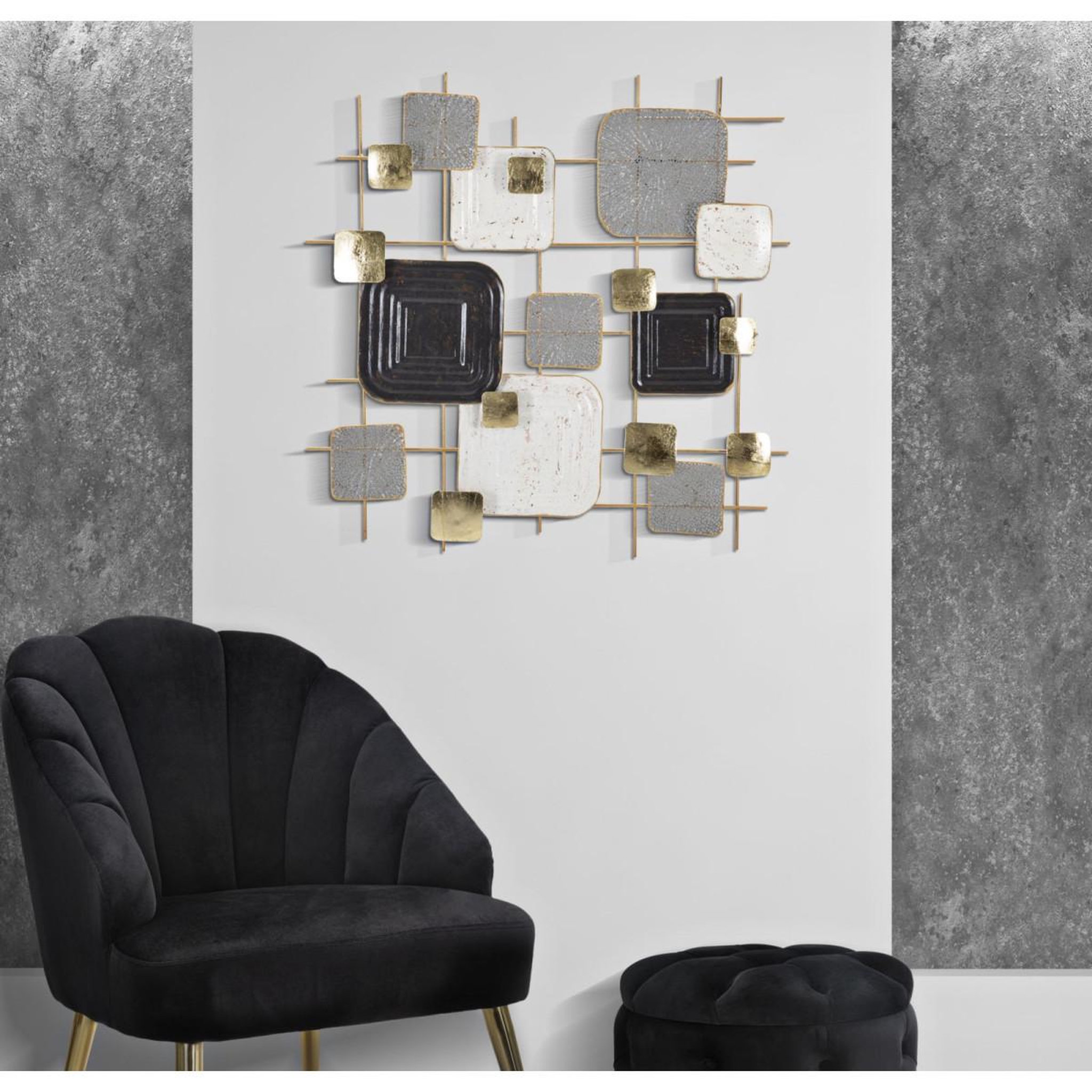 Voir la diapositive 5 : Paris Prix Décoration murale en métal  cubes  80cm multicolore