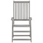 Voir la diapositive 3 : VIDAXL Chaises inclinables de jardin lot de 3 Gris Bois solide acacia