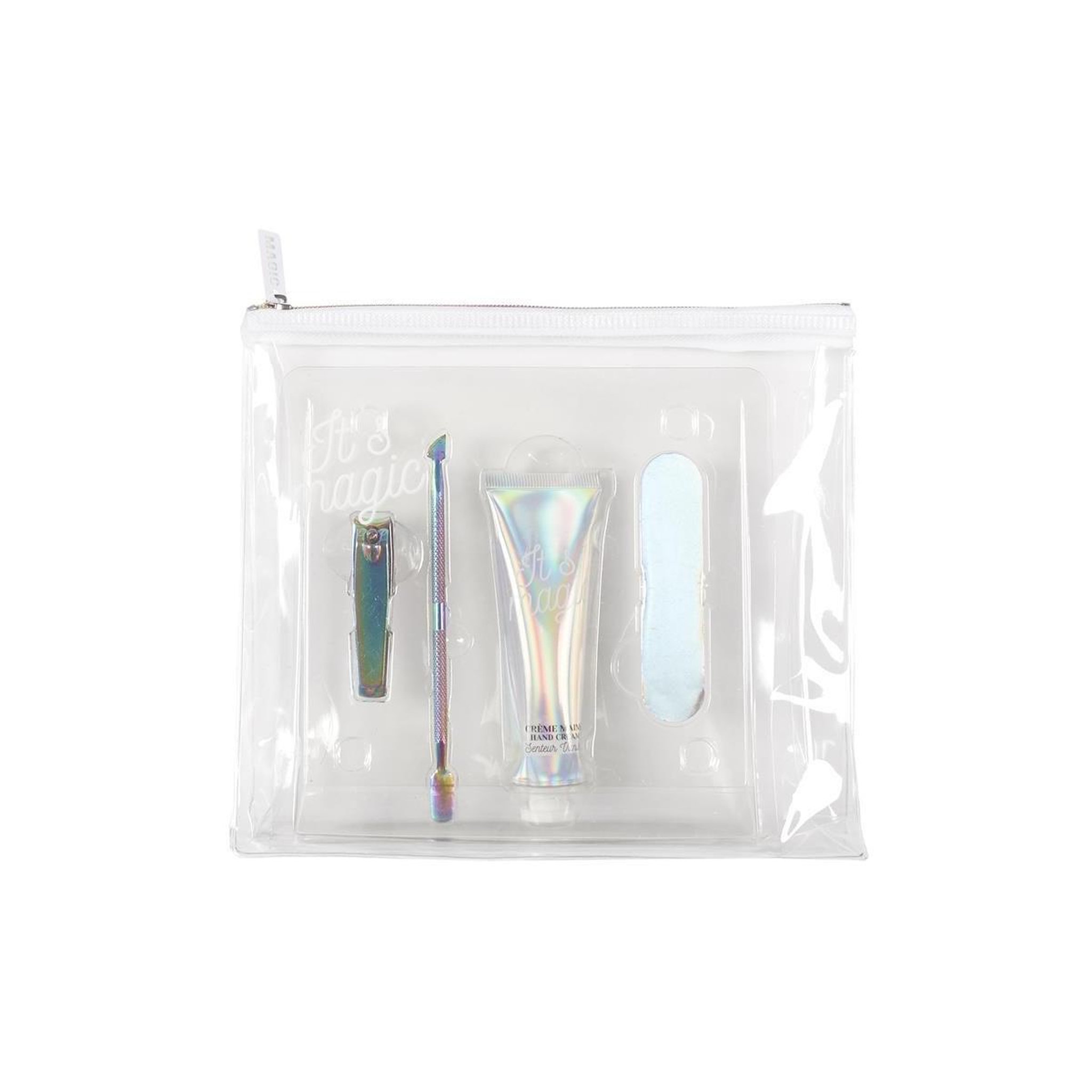 Voir la diapositive 2 : Cosmetic Club Coffret cosmétique 4 accessoires  magique  18cm transparent