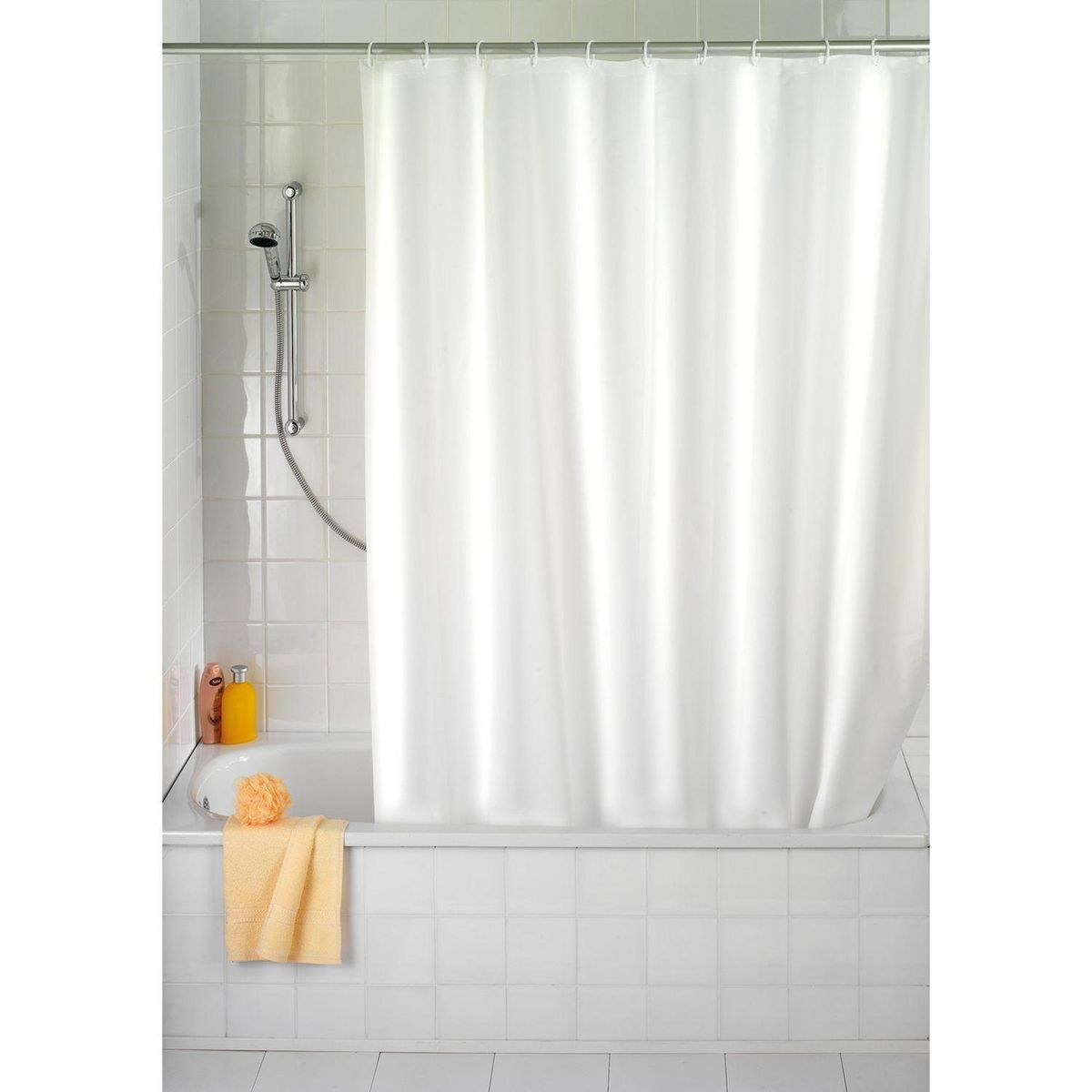 Wenko Rideau de douche Uni - PEVA - 120 x 200 cm - Blanc