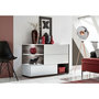 Voir la diapositive 2 : Paris Prix Buffet 3 Portes & 3 Niveaux  Silk  120cm Blanc & Marron