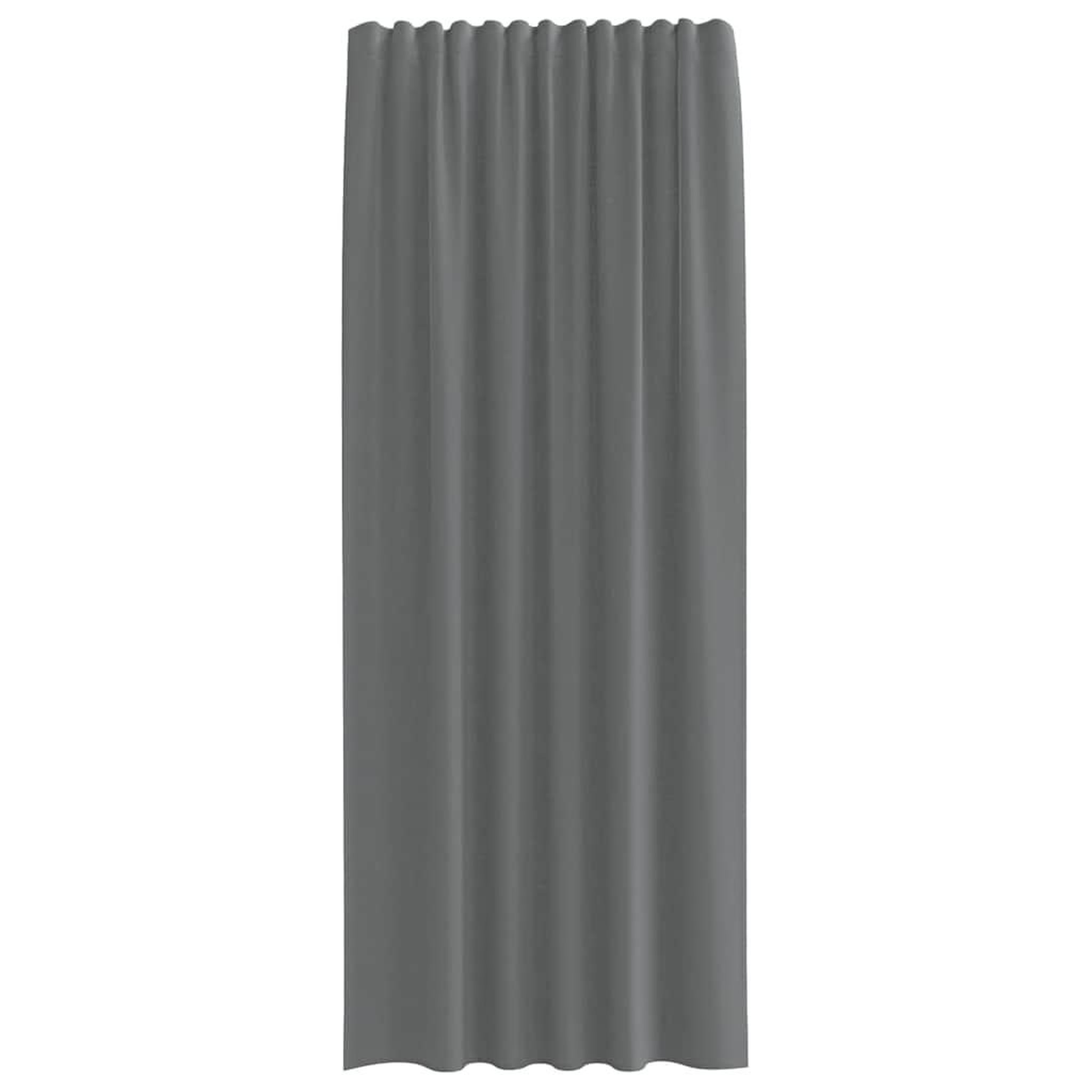 Voir la diapositive 4 : VIDAXL Rideaux en voile avec boucles 2 pcs gris fonce 140x245 cm