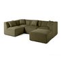 Voir la diapositive 2 : LISA DESIGN Nova - canapé modulable d'angle gauche - 5 places - avec pouf d'appoint - en velours
