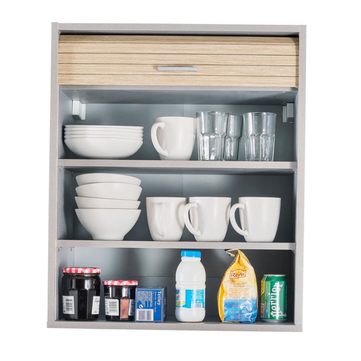 Rangement de cuisine à rideau coloris aluminium L60 cm - COOKING