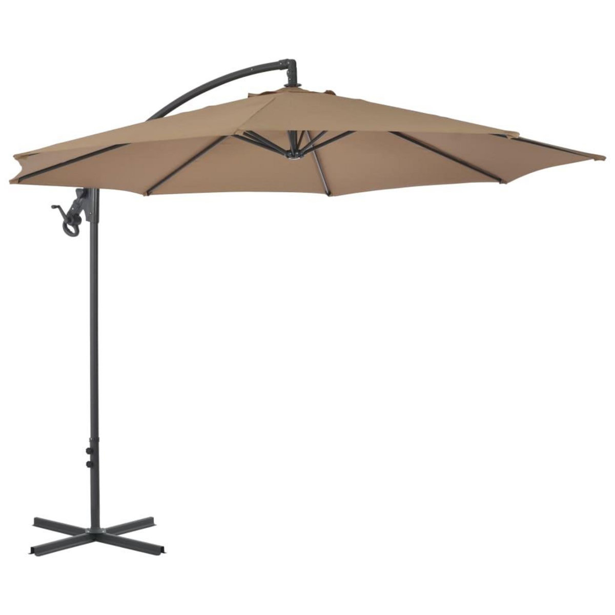 VIDAXL Parasol de jardin en porte-a-feux avec poteau en acier taupe