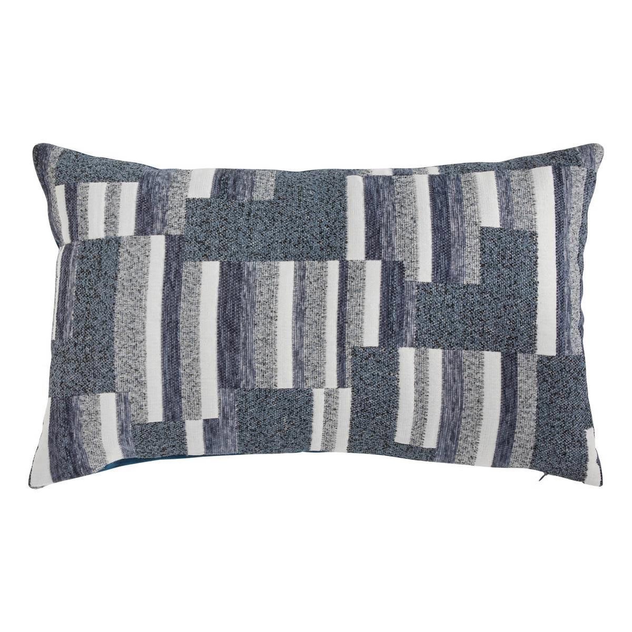 ATMOSPHERA Coussin déco en jacquard chenillé  calix  30x50cm bleu encre