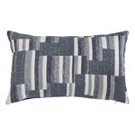 ATMOSPHERA Coussin Déco en Jacquard Chenillé  Calix  30x50cm Bleu Encre