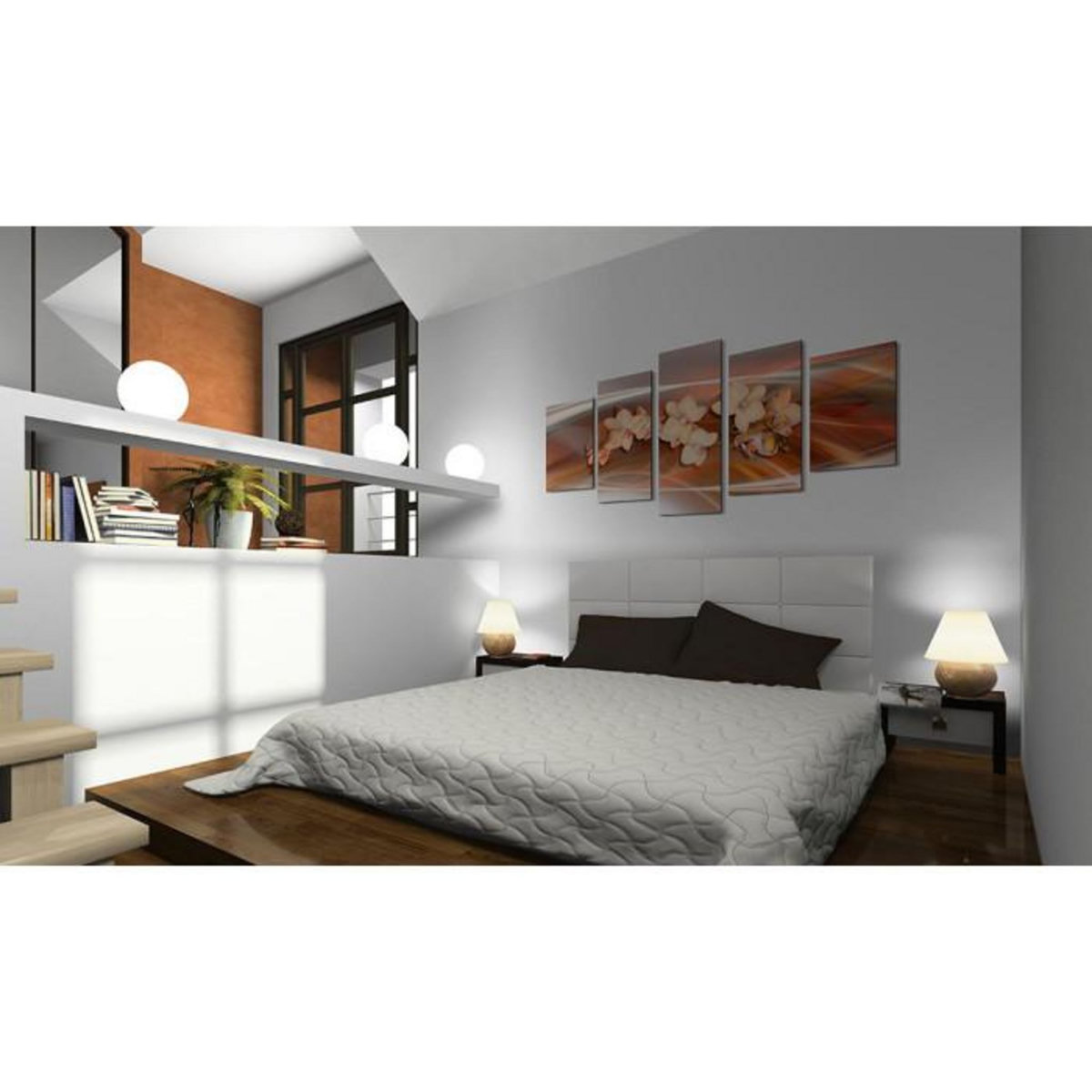 Paris Prix Tableau Imprimé  Orchidée avec des Nuances Gris