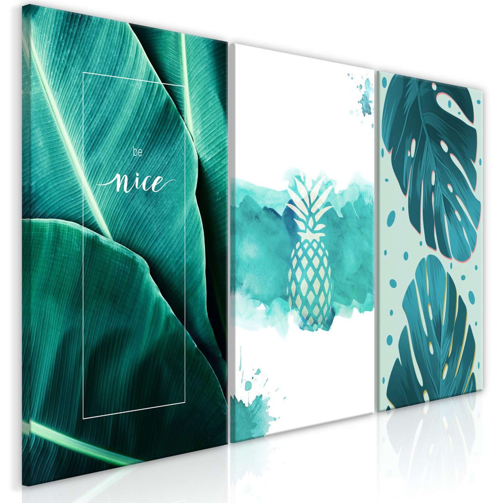 Paris Prix Tableau imprimé  intense lagoon 3 panneaux  60x120cm