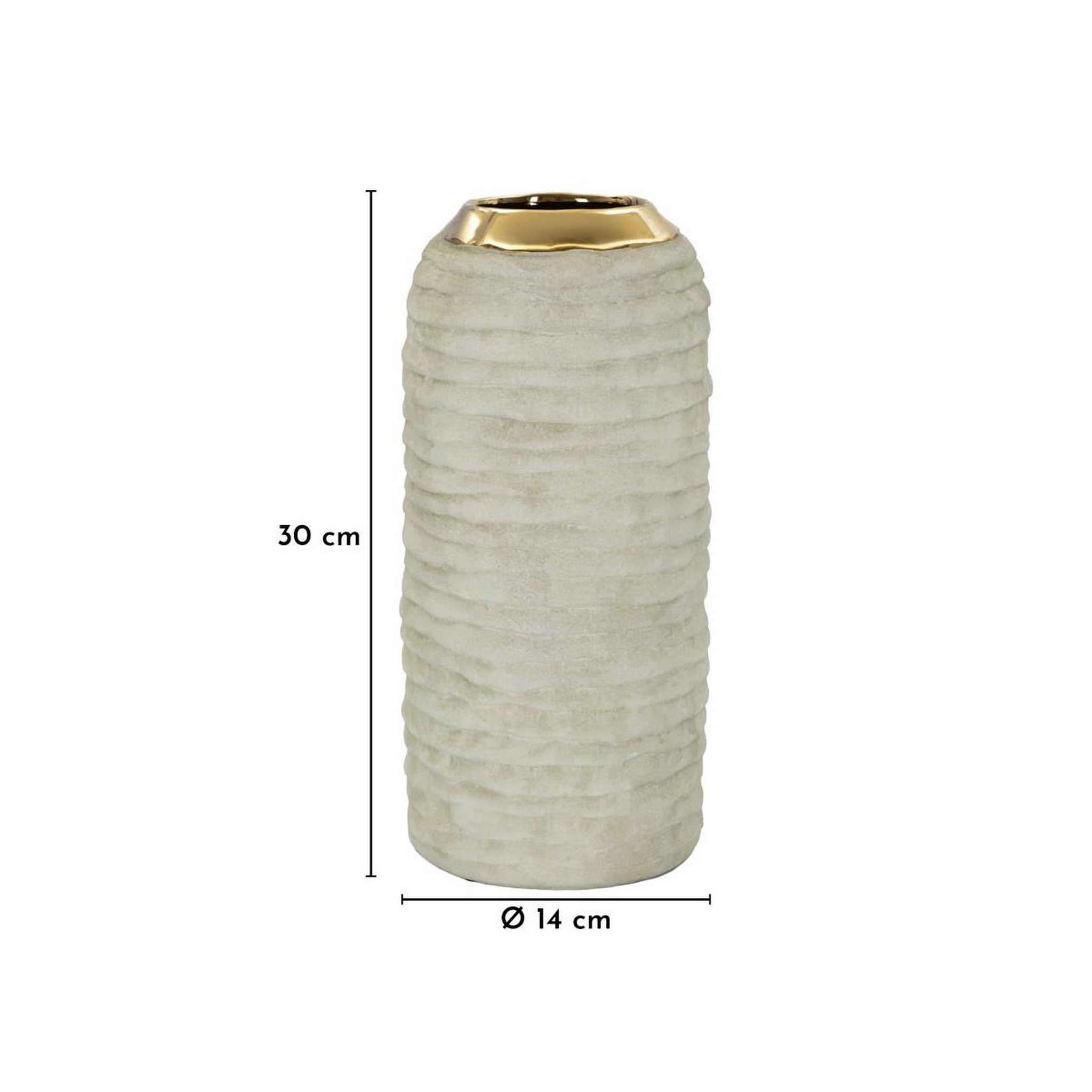 Voir la diapositive 6 : Paris Prix Vase design en céramique  lima  30cm gris
