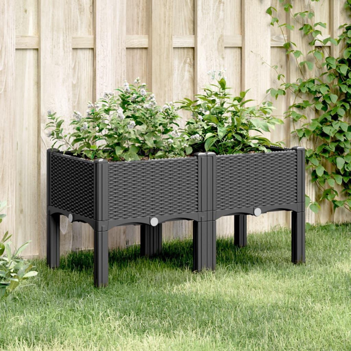VIDAXL Jardiniere avec pieds noir 80x40x42 cm PP