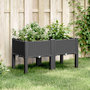 Voir la diapositive 1 : VIDAXL Jardiniere avec pieds noir 80x40x42 cm PP