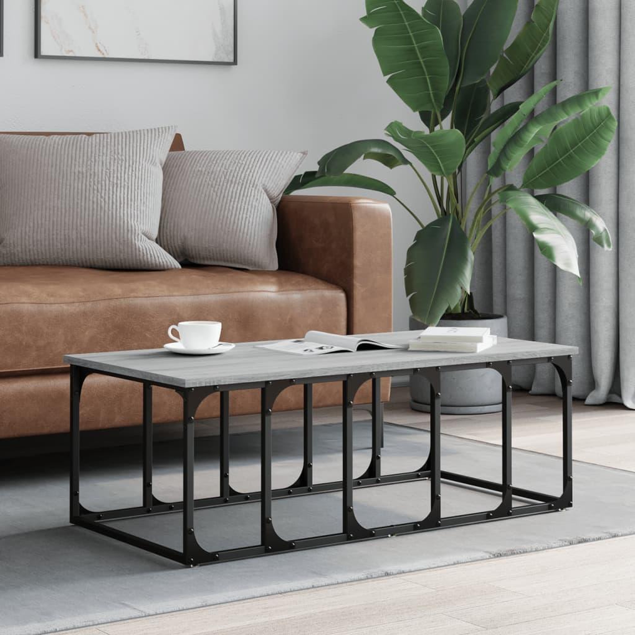 VIDAXL Table basse sonoma gris 100x50x35,5 cm bois d'ingenierie