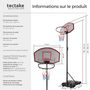 Voir la diapositive 6 : tectake Panier de basketball avec panneau et support noir