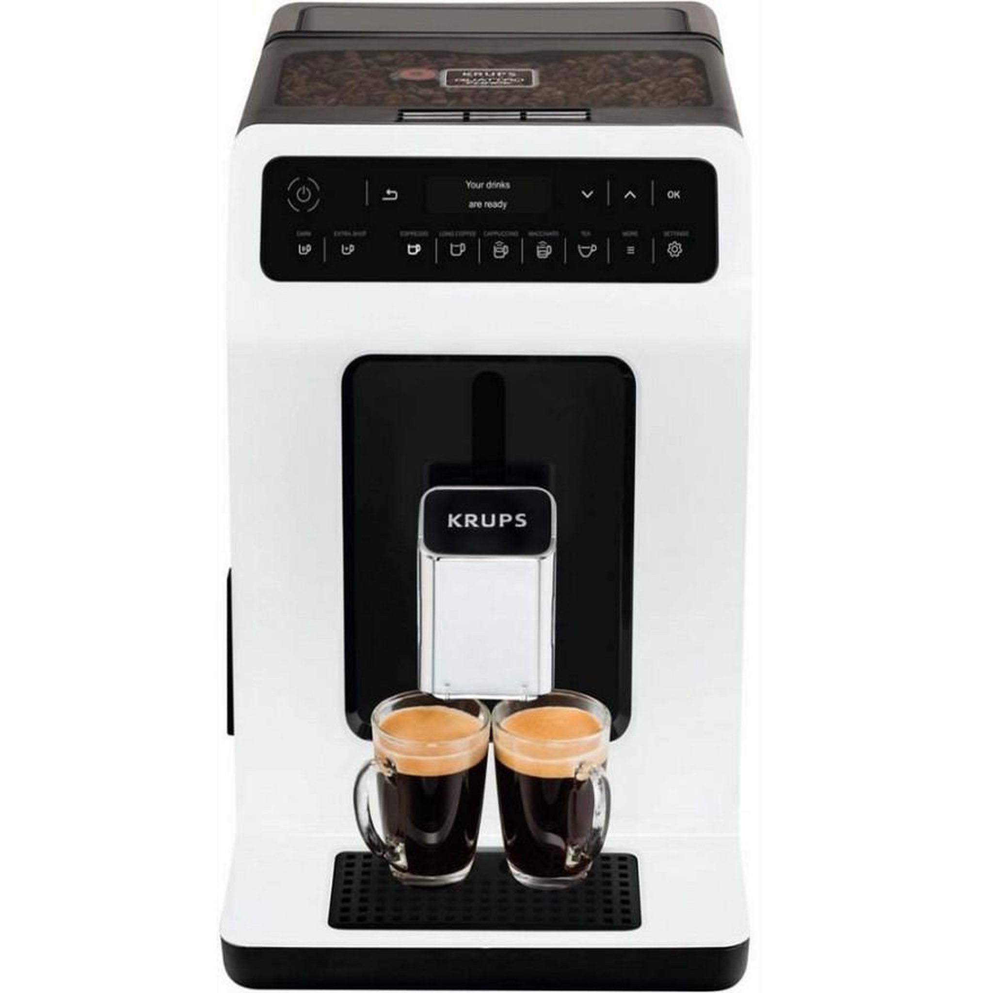 Voir la diapositive 2 : KRUPS Robot café 15 bars blanc - ea890110