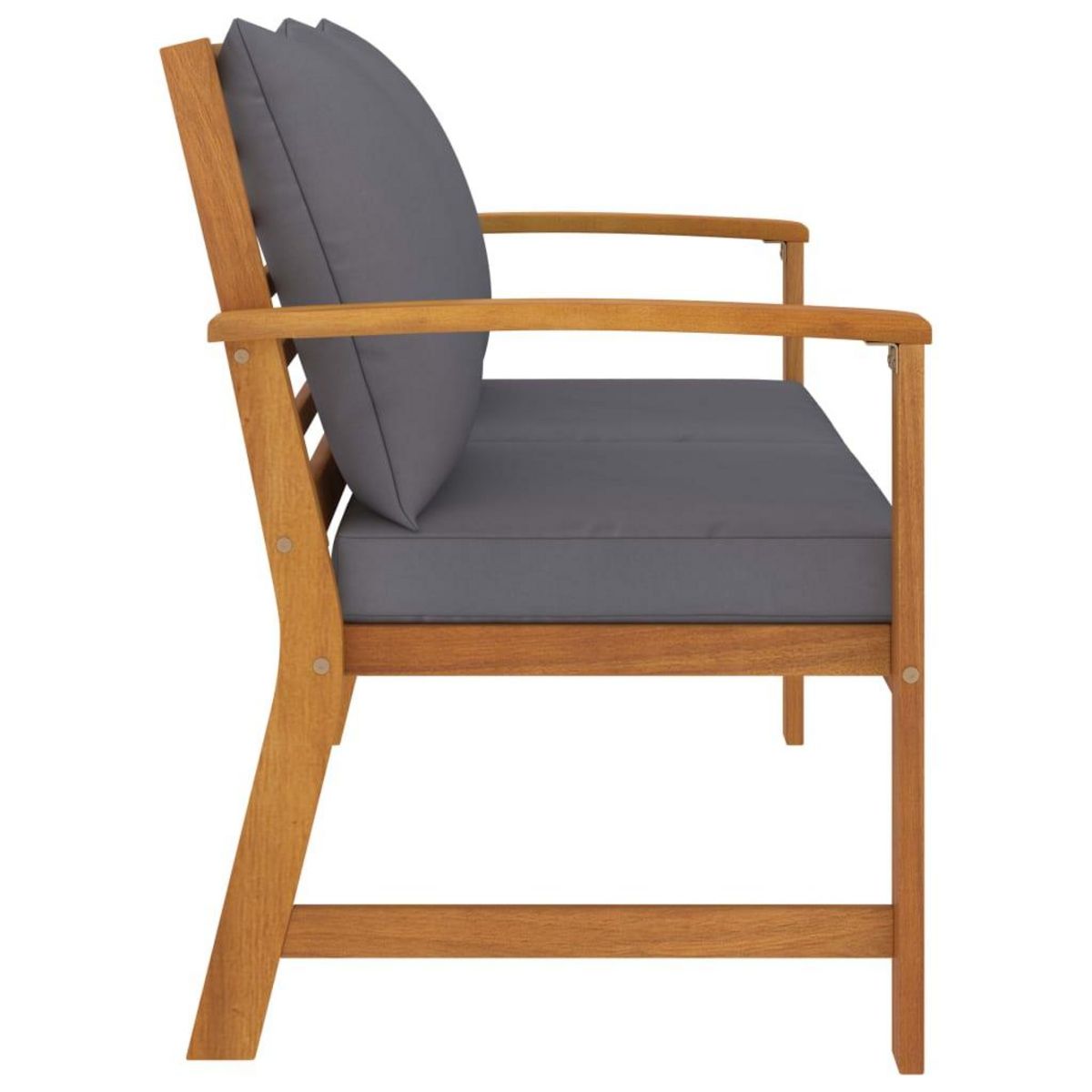 VIDAXL Banc de jardin 120cm et coussin gris fonce Bois solide d'acacia