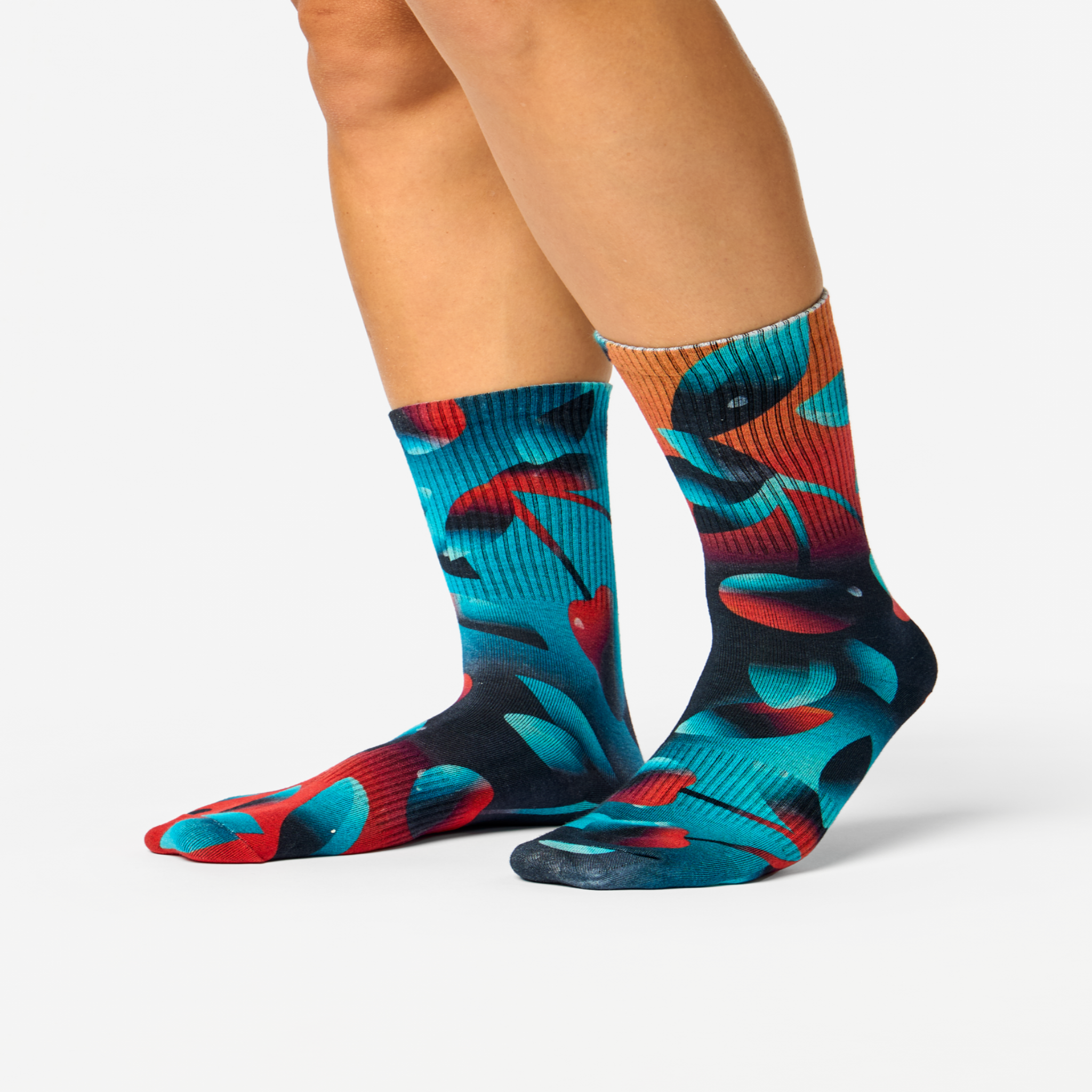 Voir la diapositive 3 : DEDOLES Chaussettes côtelées cerises noires