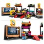 LEGO City 60389 Le garage de customisation, Jouet avec 2 Voitures, Atelier Automobile et 4 Minifigurines