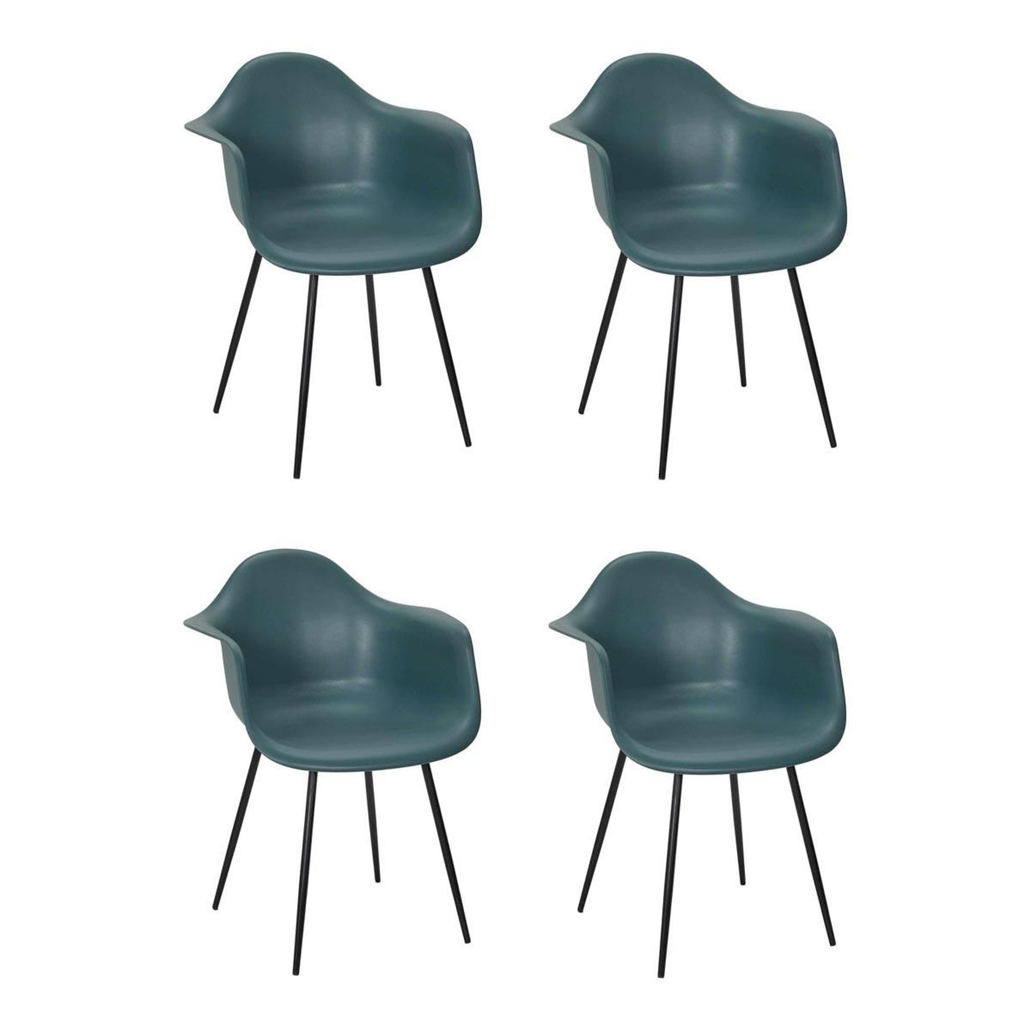 The Home Deco Factory Lot de 4 chaises fauteuil  gustav  85cm bleu