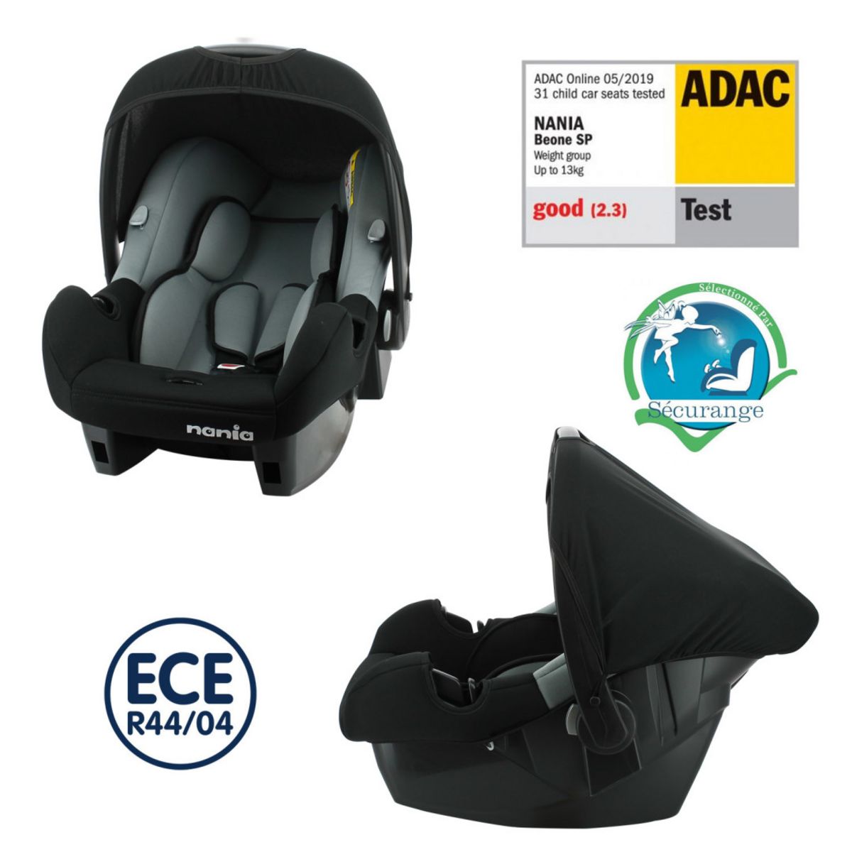 NANIA Poussette combinée 3 en 1 ROMY  Siège auto BEONE Grp 0+