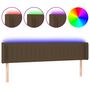 Voir la diapositive 2 : VIDAXL Tete de lit a LED Marron fonce 163x16x78/88 cm Tissu