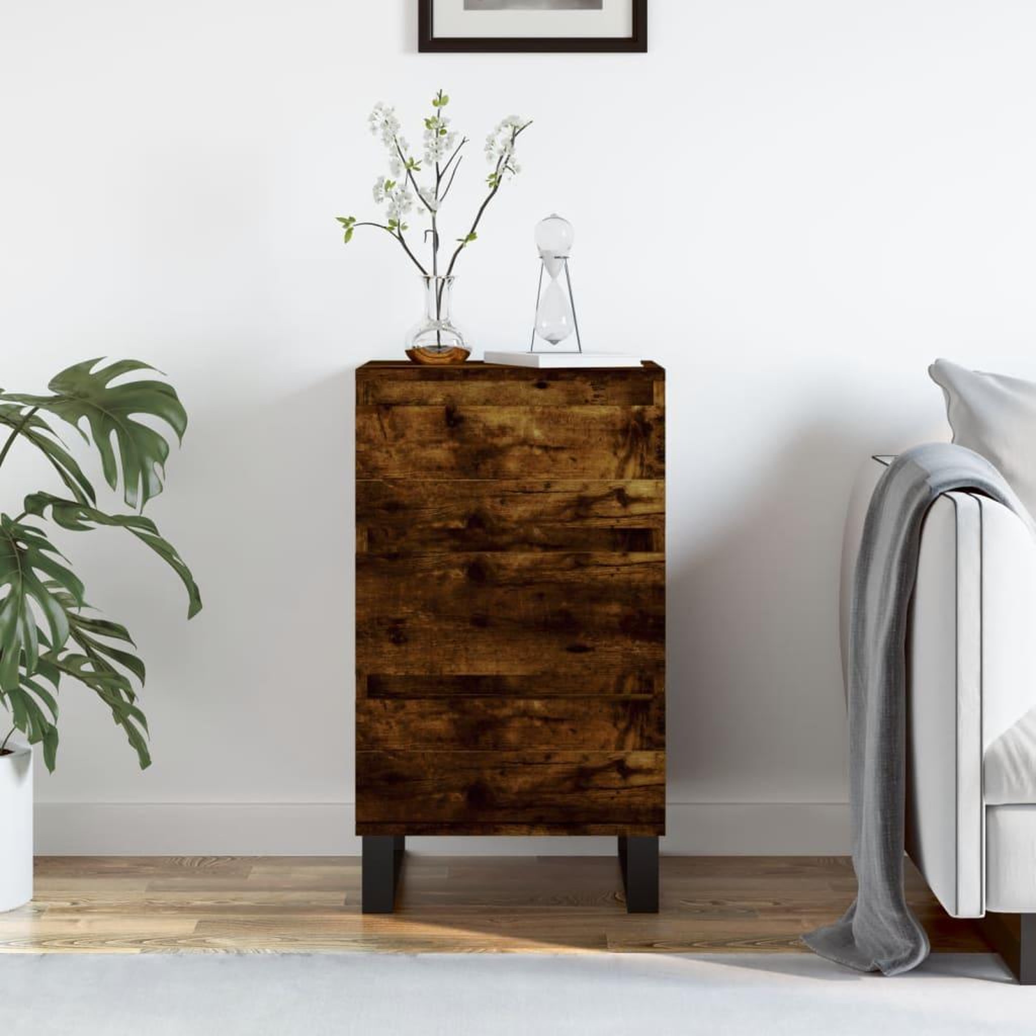 Voir la diapositive 1 : VIDAXL Buffet chene fume 40x35x70 cm bois d'ingenierie