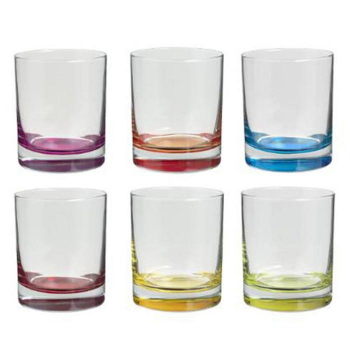 SECRET DE GOURMET Lot de 6 Verres à Eau  Colori  30cl Multicolore