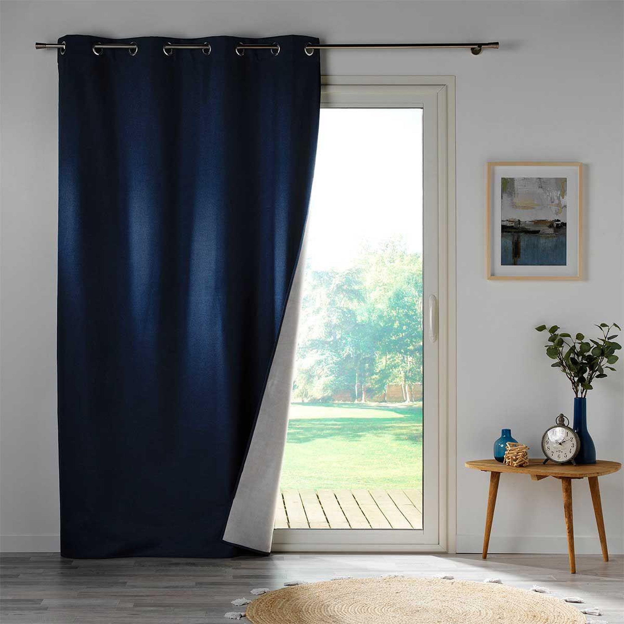 Voir la diapositive 3 : Douceur d'Intérieur Rideau occultant à œillets  crépuscule  140x260cm bleu