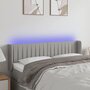 Voir la diapositive 1 : VIDAXL Tete de lit a LED Gris clair 147x16x78/88 cm Tissu
