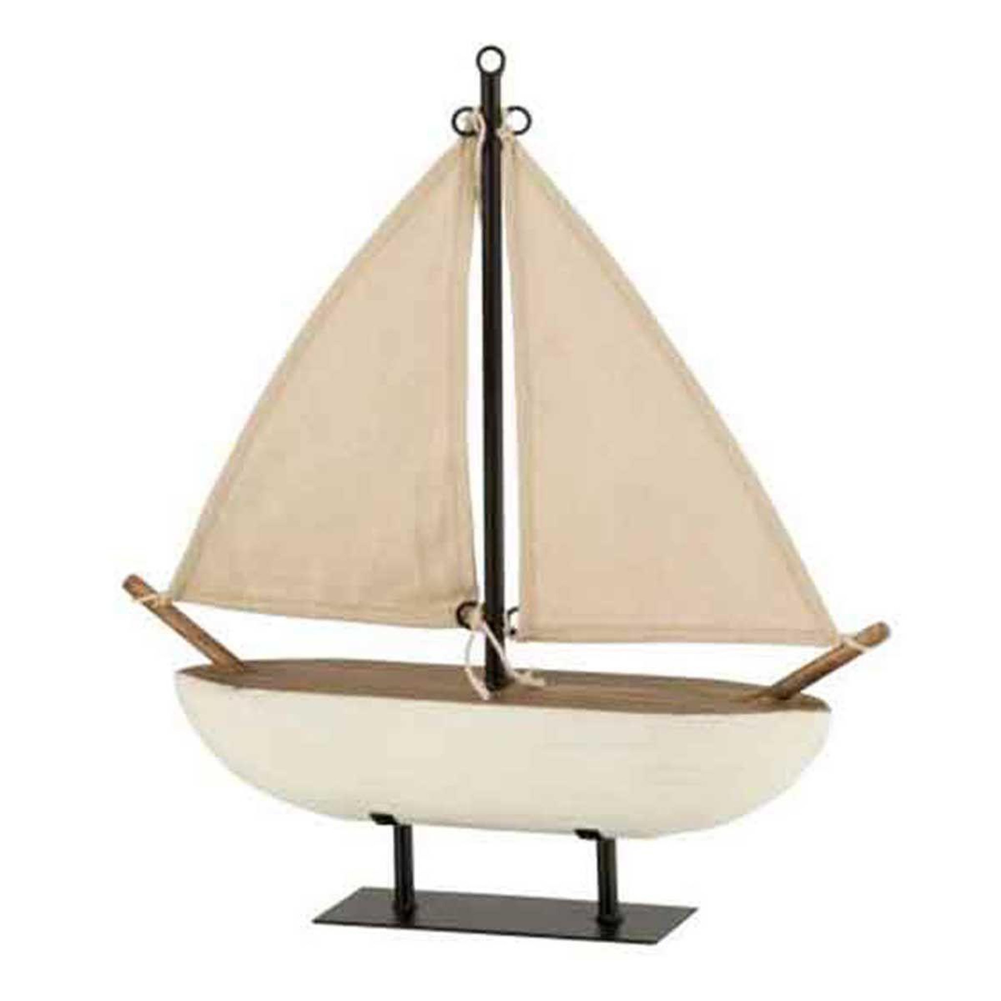 J-LINE Voilier déco  bateau  44cm blanc