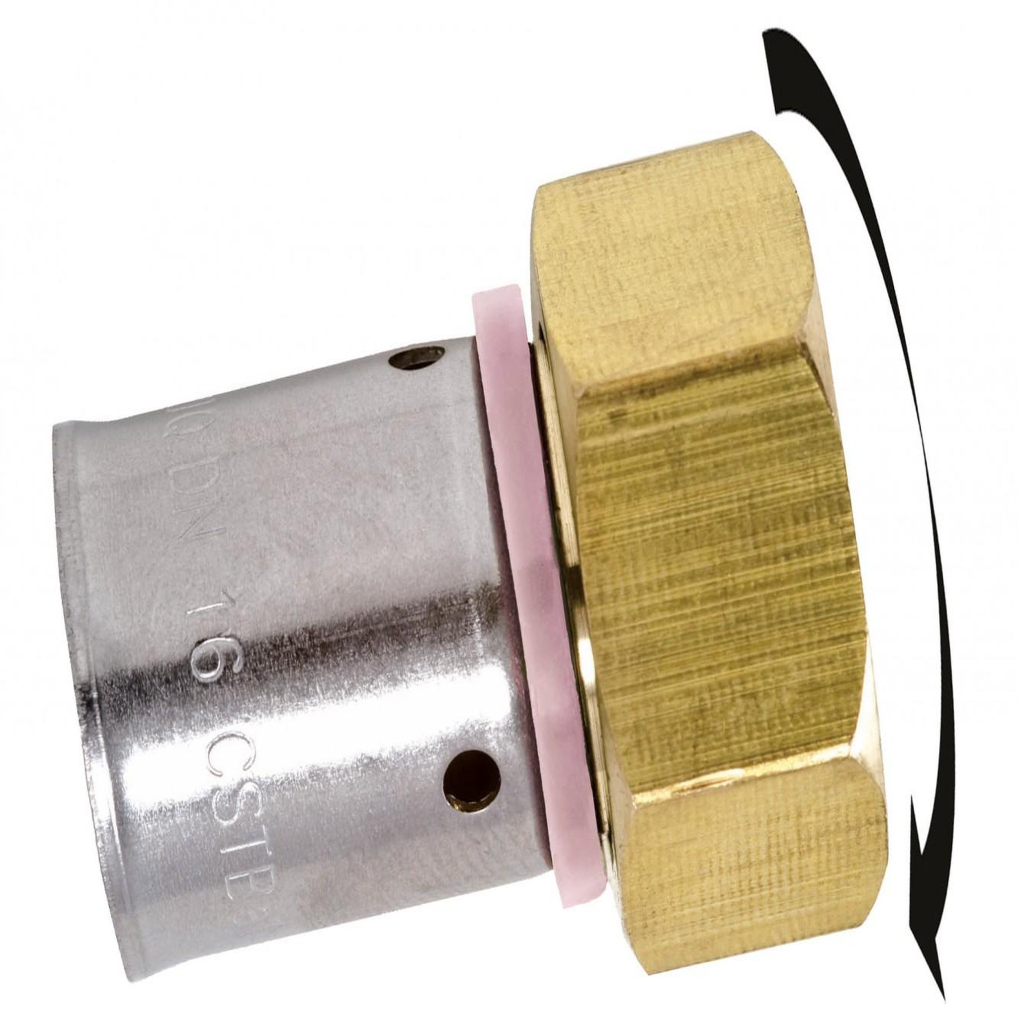 CENTRALE BRICO Raccord droit avec écrou libre à sertir laiton F 12 x 17 pour tube en per