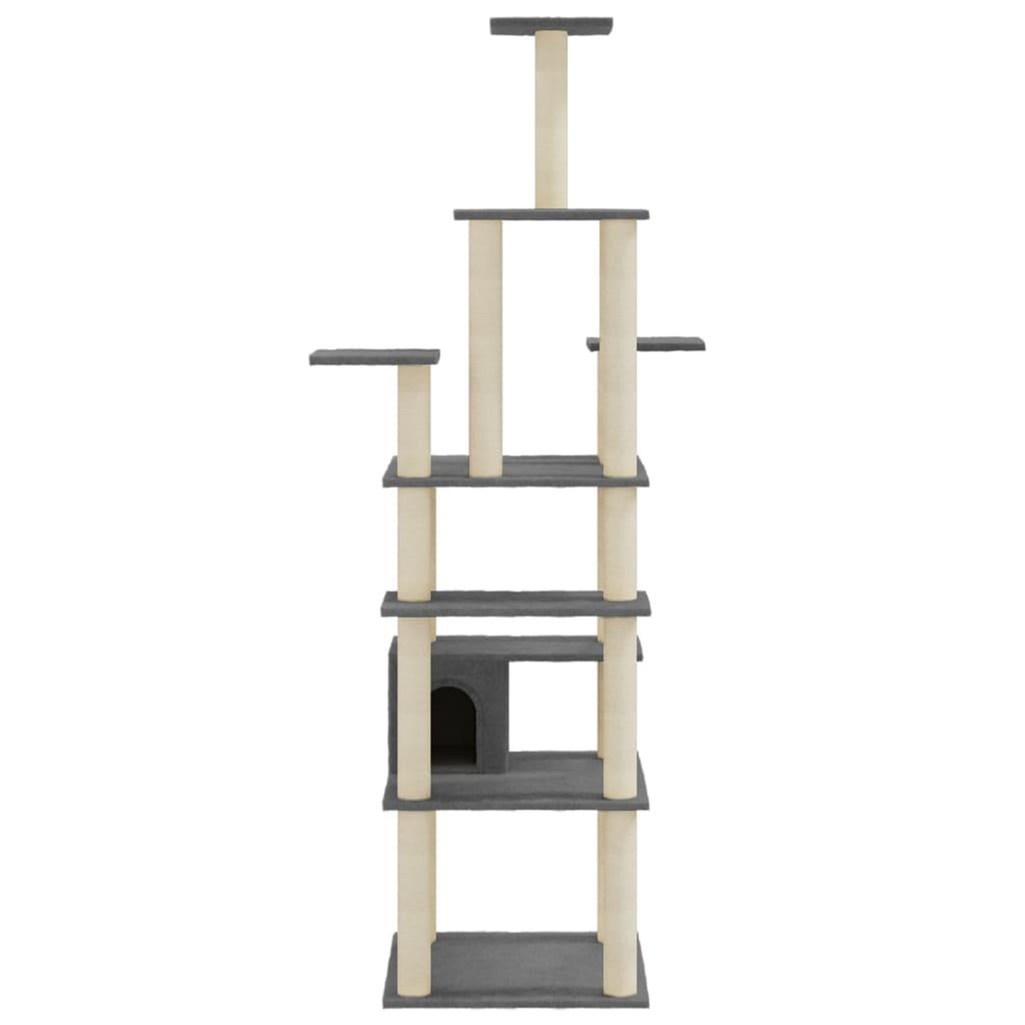 Voir la diapositive 4 : VIDAXL Arbre a chat avec griffoirs en sisal Gris fonce 183 cm