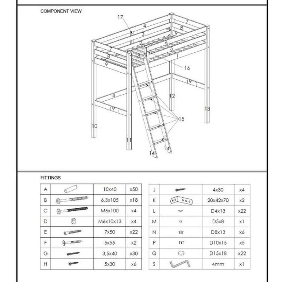 Paris Prix Pack - Lit Superposé Enfant & 2 Tiroirs  Pino III  Gris