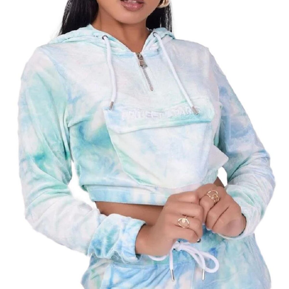 Sweat Capuche Vert Femme Project X Paris Tie Dye pas cher