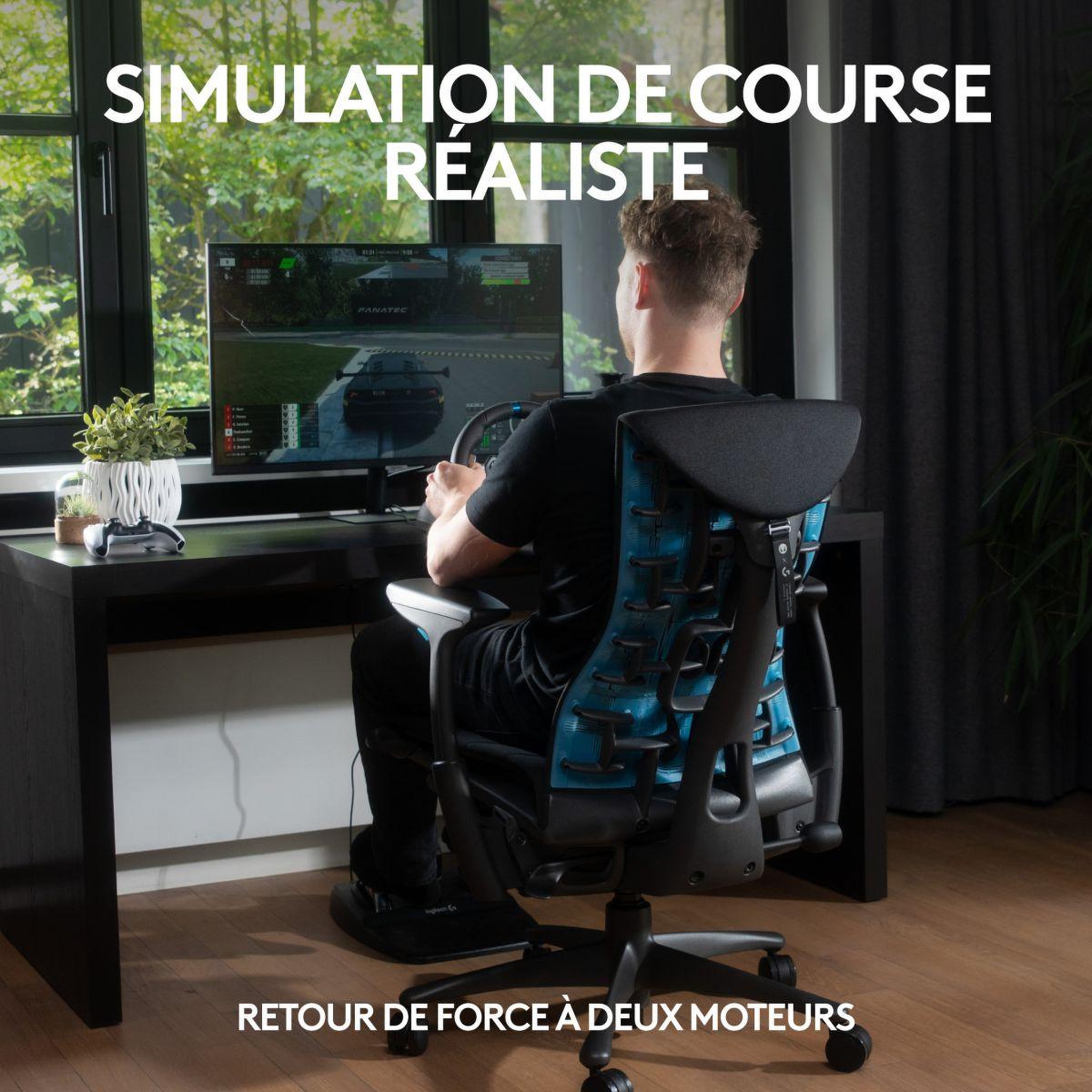 Voir la diapositive 2 : Logitech Volant + pédalier volant g29 + casque g435 noir