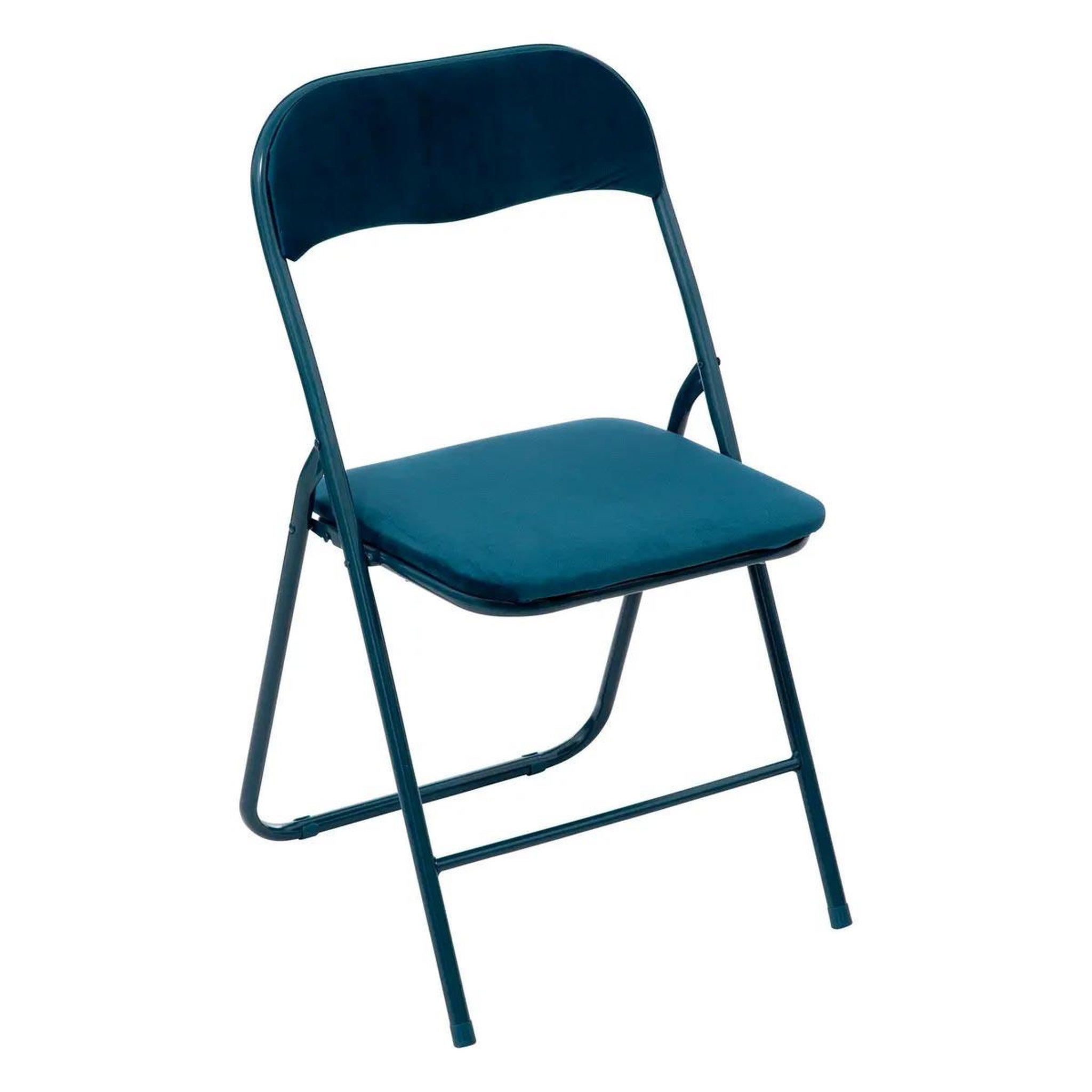 FIVE Chaise pliante en velours  basic  79cm bleu