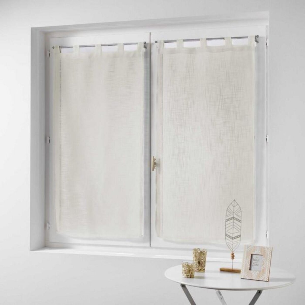 Paris Prix Paire de Voilages  Haltona  60x160cm Naturel