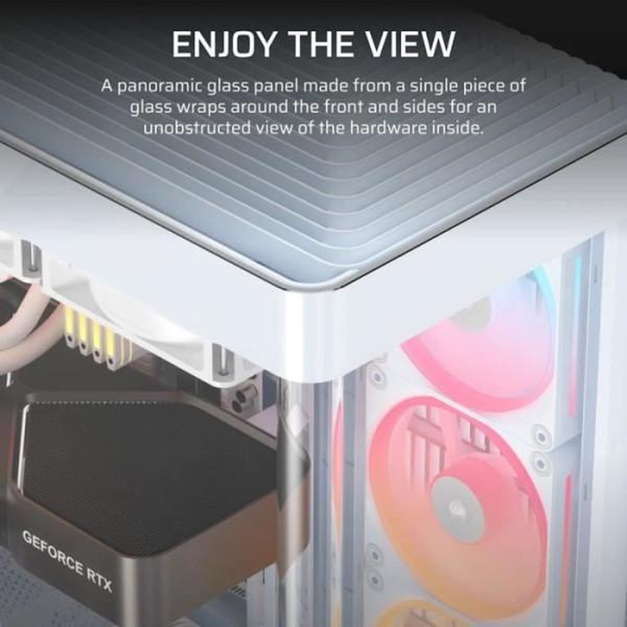 Voir la diapositive 3 : Corsair Boitier pc - corsair - frame 4500x lx-r rgb tempered glass mid-tower - 2 radiateurs - blanc