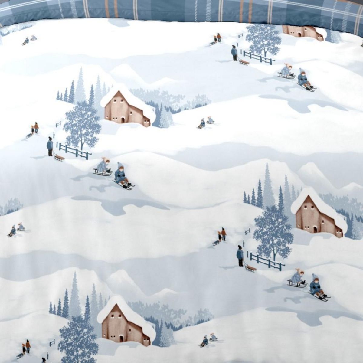 Dourev Housse de couette Flanelle 140x200 ALBA + 1 taie