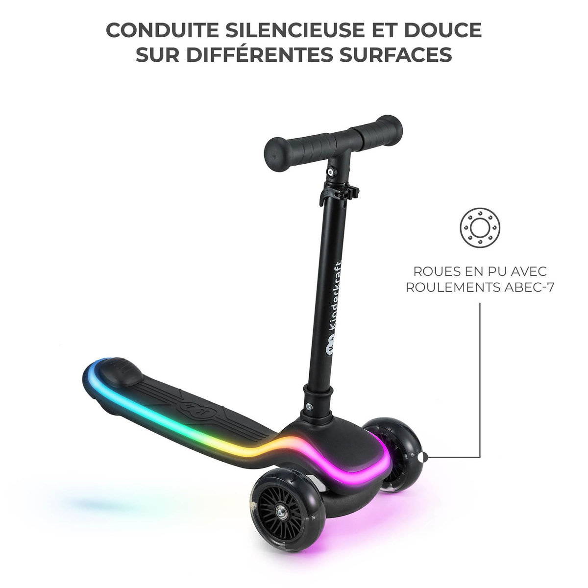 KINDERKRAFT Trottinette 3 roues led pour enfant