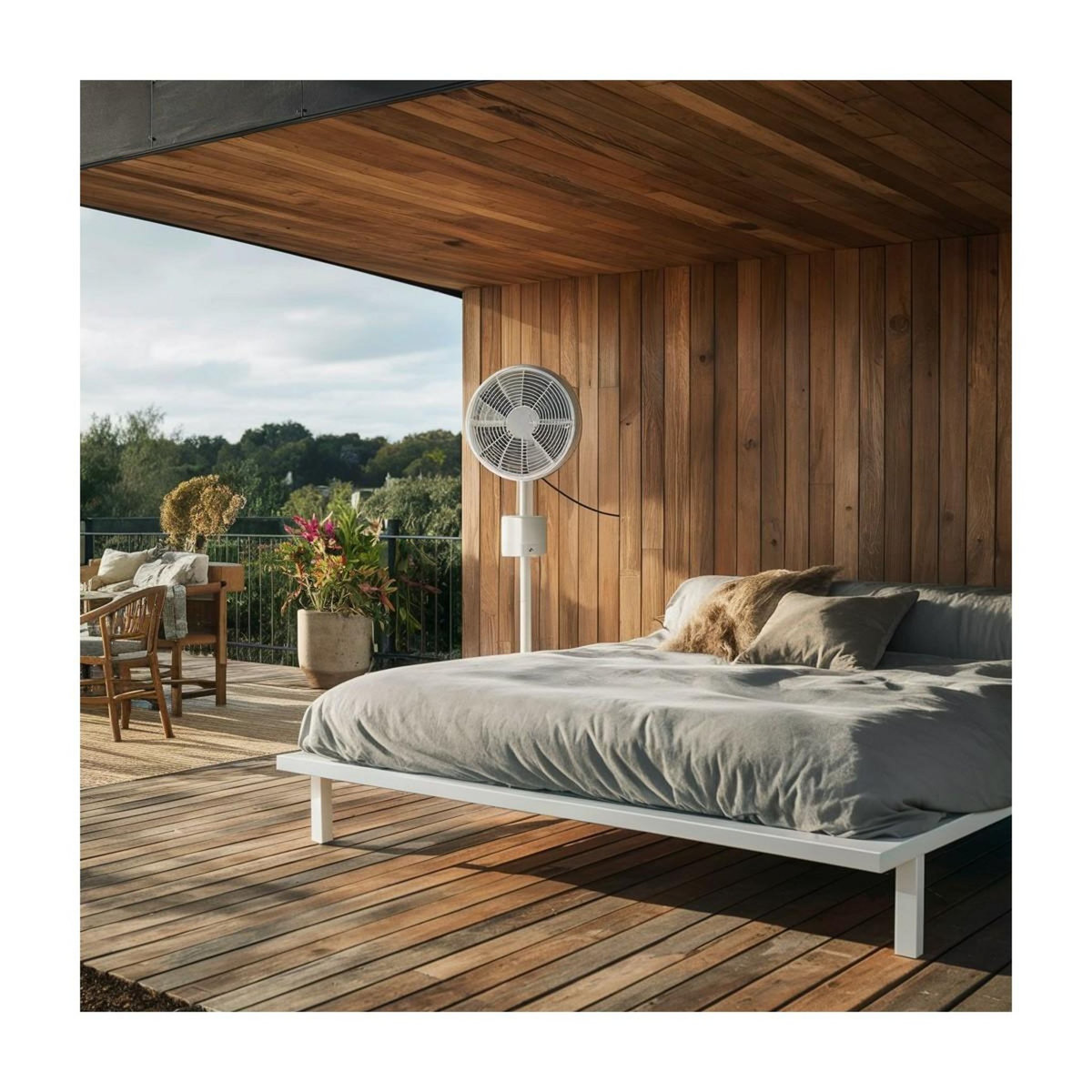 NIKLAS Ventilateur sur pied 45W Mat télescopique 1.30m 3 vitesses 40 cm NIKLAS