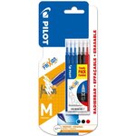 PILOT Lot de 6 recharges pointe moyenne Frixion Ball bleu noir rouge