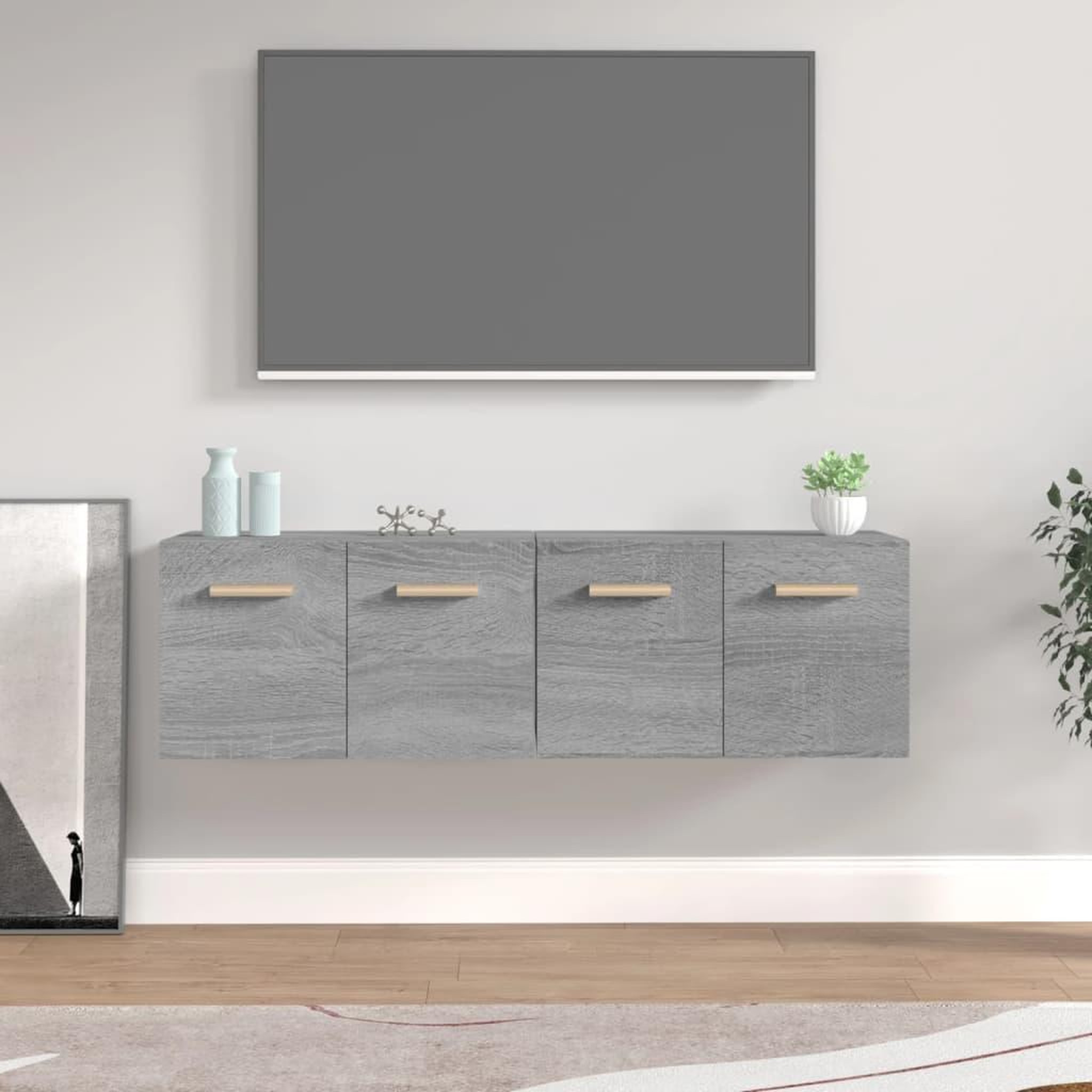 Voir la diapositive 1 : VIDAXL Armoires murales 2 pcs Sonoma gris 60x36,5x35 cm Bois