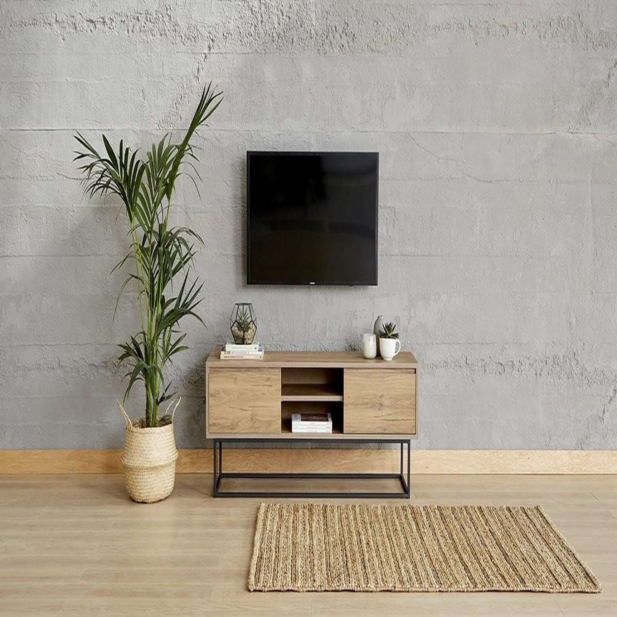 Voir la diapositive 2 : Habitat et Jardin Meuble TV en bois  Laxus  - 140 x 40 x 50 cm - Marron