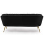 Voir la diapositive 4 : Paris Prix Canapé 3 Places en Velours  Dabren  185cm Noir