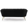 Voir la diapositive 4 : Paris Prix Canapé 3 Places en Velours  Dabren  185cm Noir